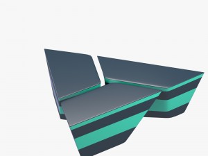 modern three part table with stripes Modelo 3D