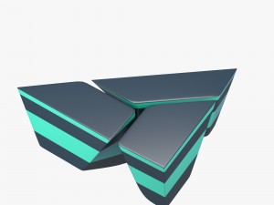 modern three part table with stripes Modelo 3D