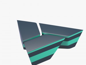 modern three part table with stripes Modelo 3D