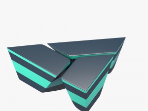 modern three part table with stripes Modelo 3D