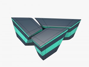modern three part table with stripes Modelo 3D