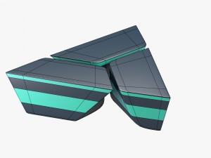 modern three part table with stripes Modelo 3D