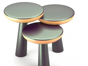 modern table with three inclined planes 3D Model