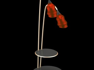 modern floor lamp with red domes 3D Model