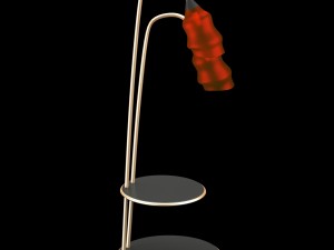 modern floor lamp with red domes 3D Model