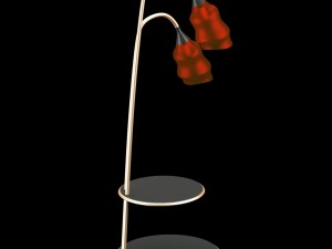 modern floor lamp with red domes 3D Model