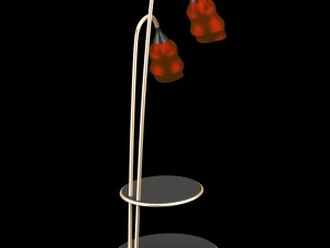 modern floor lamp with red domes 3D Model