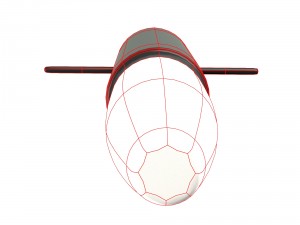 modern floor lamp with red domes 3D Model
