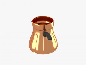metallic jezve with indents 3D Model