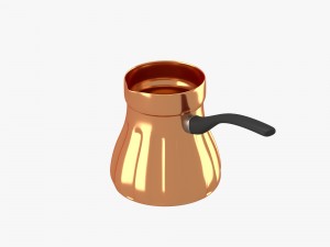 metallic jezve with indents 3D Model