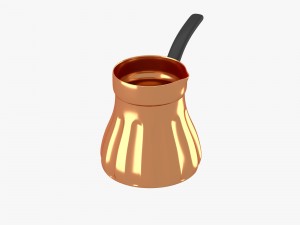 metallic jezve with indents 3D Model