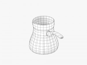 metallic jezve with indents 3D Model