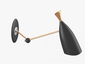 wall lamp in black and gold 3D Model
