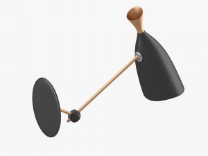 wall lamp in black and gold 3D Model