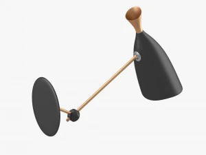 wall lamp in black and gold 3D Model