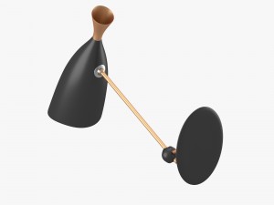 wall lamp in black and gold 3D Model