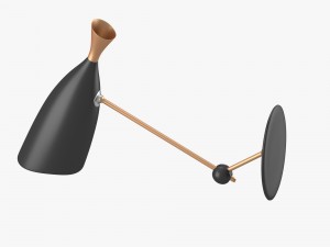 wall lamp in black and gold 3D Model