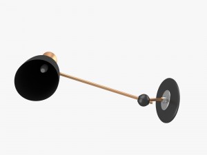 wall lamp in black and gold 3D Model