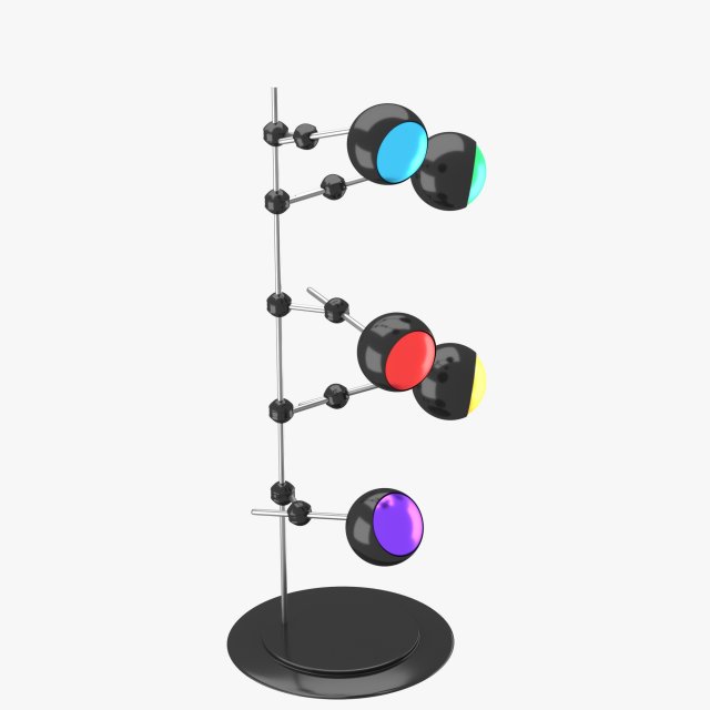 modern floor lamp with five lights 3D Модель .c4d .max .obj .3ds .fbx .stl .blend 