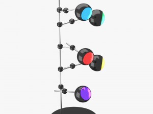 modern floor lamp with five lights 3D Model