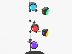 modern floor lamp with five lights 3D Model