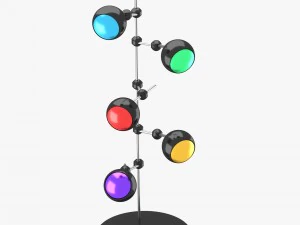 modern floor lamp with five lights 3D Model