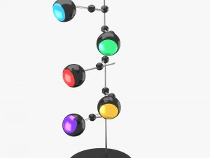 modern floor lamp with five lights 3D Model