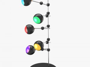 modern floor lamp with five lights 3D Model