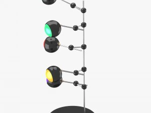 modern floor lamp with five lights 3D Model