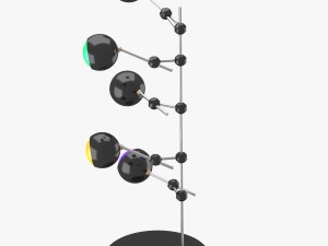 modern floor lamp with five lights 3D Модель
