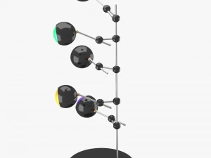 modern floor lamp with five lights 3D Model