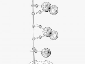 modern floor lamp with five lights 3D Модель