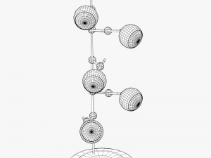modern floor lamp with five lights 3D Модель