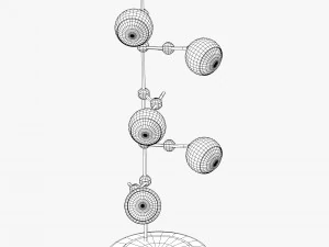 modern floor lamp with five lights 3D Model