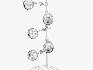 modern floor lamp with five lights 3D Model