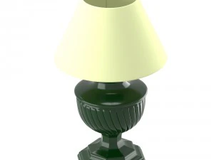 old-style lamp with beige lampshade 3D Model