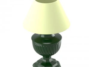 old-style lamp with beige lampshade 3D Model