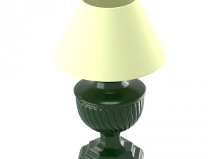 old-style lamp with beige lampshade 3D Model