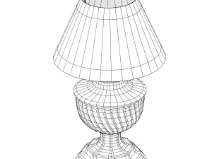 old-style lamp with beige lampshade 3Dモデル