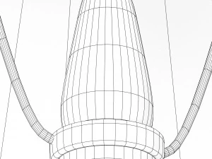 old-style lamp with beige lampshade 3D Model