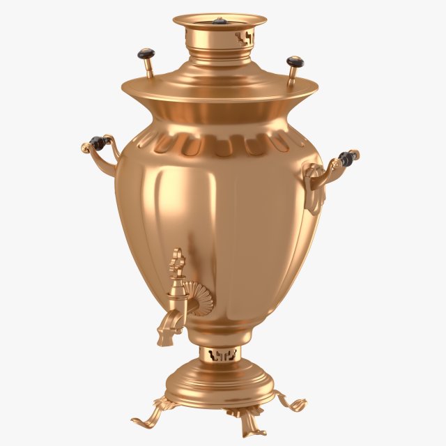 decorated samovar with handles 3D Модель .c4d .max .obj .3ds .fbx .stl .blend