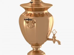 decorated samovar with handles 3D Model
