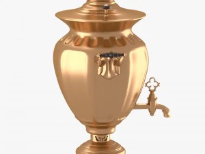 decorated samovar with handles 3D Model
