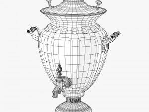 decorated samovar with handles 3D Model