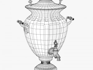 decorated samovar with handles 3D Model