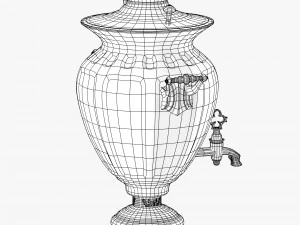decorated samovar with handles 3D Model