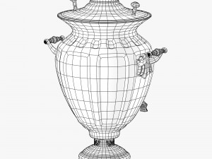 decorated samovar with handles 3D Модель