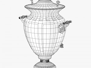 decorated samovar with handles 3D Model