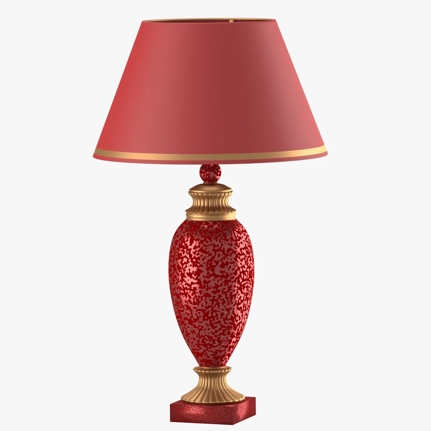 old-style lamp with red dome 3D Model .c4d .max .obj .3ds .fbx .stl .blend 