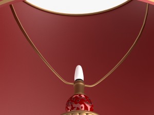 old-style lamp with red dome Modelo 3D